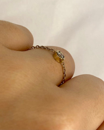 Bague Chaîne Solitaire Diamant 0.15 carat "Farida" - Elliade Paris