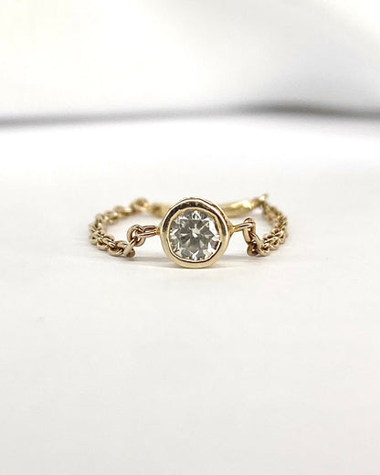 Bague Chaîne Solitaire Diamant 0.15 carat "Farida" - Elliade Paris