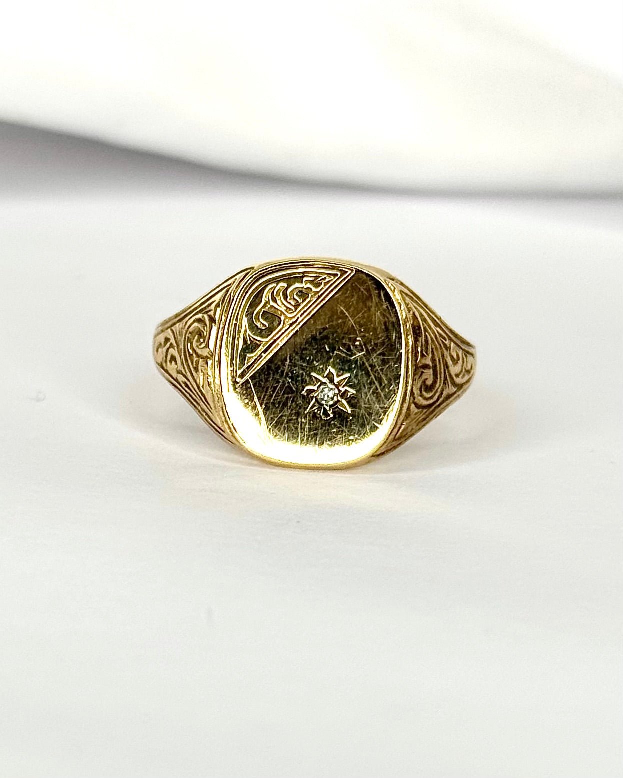 Bague Chevalière Diamant "Louis" - Elliade Paris