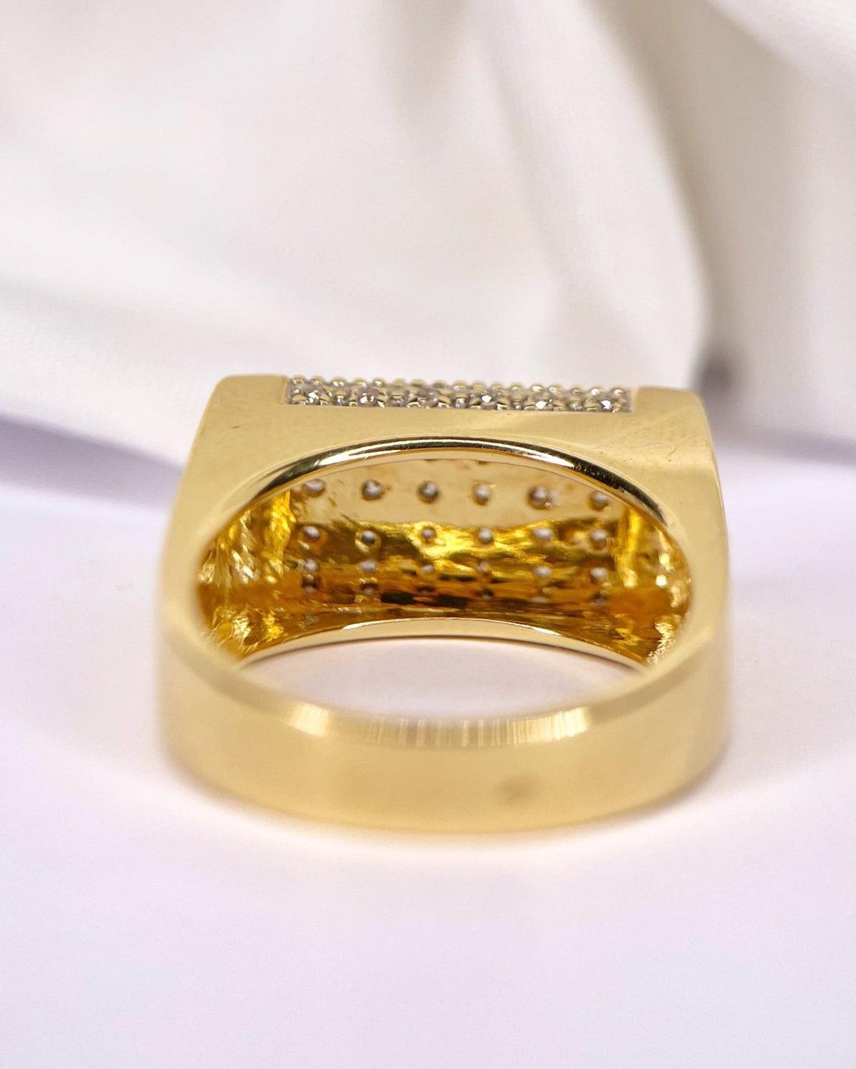 Bague Chevalière Diamants &amp; Or 18 carats 9.91g "Bélinde" - Elliade Paris