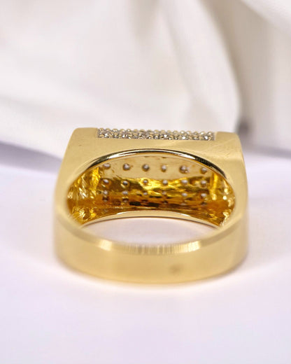 Bague Chevalière Diamants &amp; Or 18 carats 9.91g "Bélinde" - Elliade Paris
