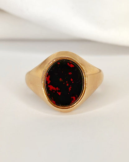 Bague Chevalière Jaspe Sanguin "Esma" - Elliade Paris