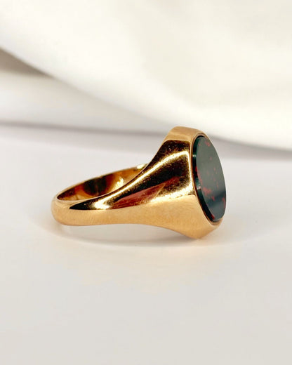 Bague Chevalière Jaspe Sanguin "Esma" - Elliade Paris