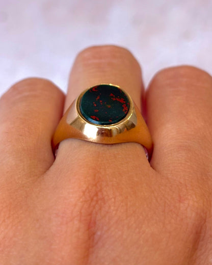 Bague Chevalière Jaspe Sanguin "Esma" - Elliade Paris
