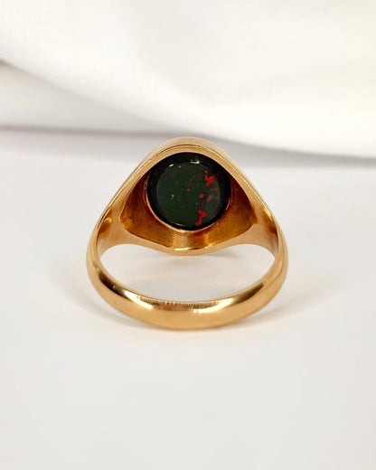Bague Chevalière Jaspe Sanguin "Esma" - Elliade Paris