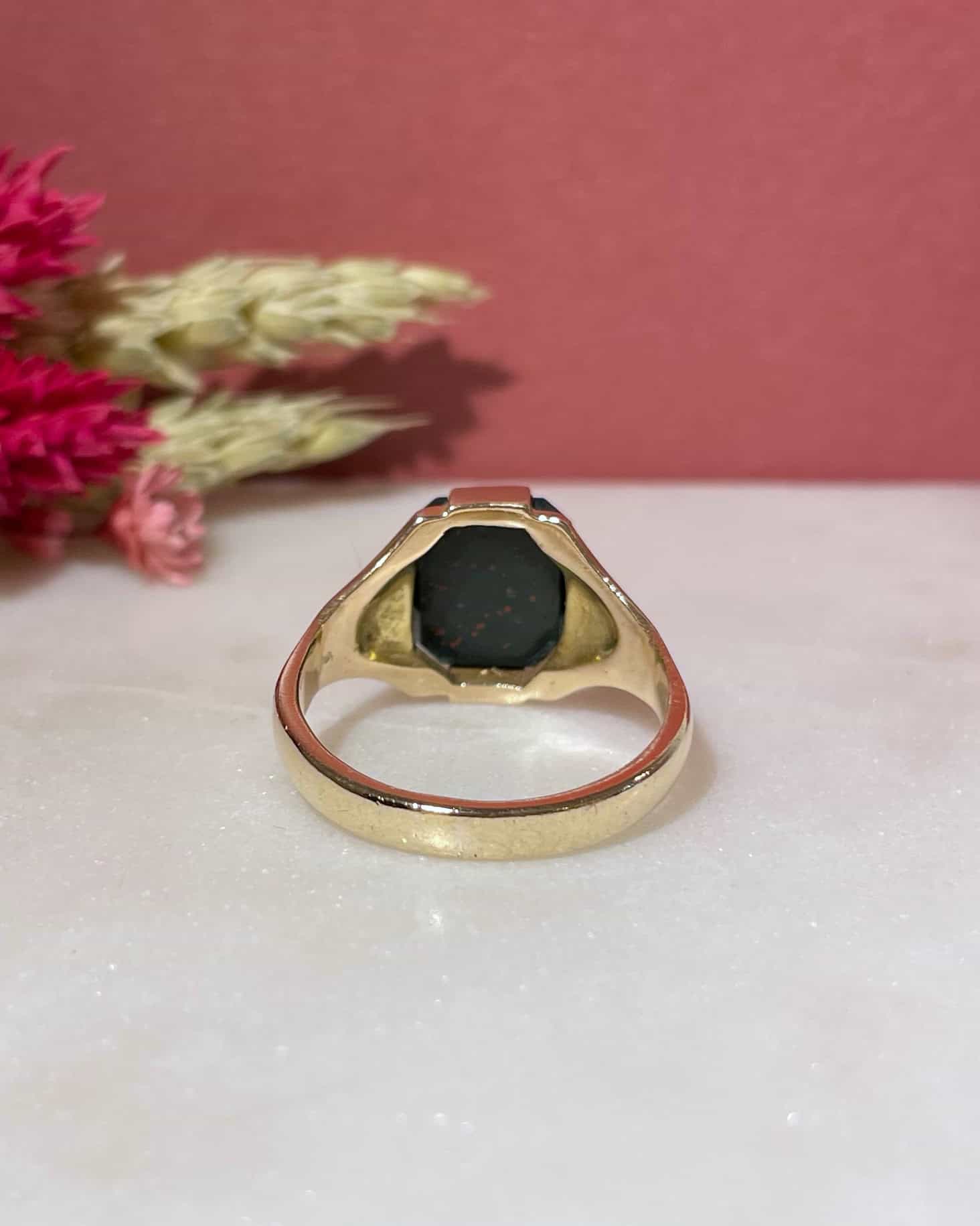 Bague Chevalière Jaspe Sanguin "Kyaa" - Elliade Paris