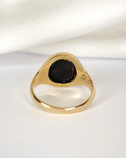 Bague Chevalière Jaspe Sanguin "Marien" - Elliade Paris