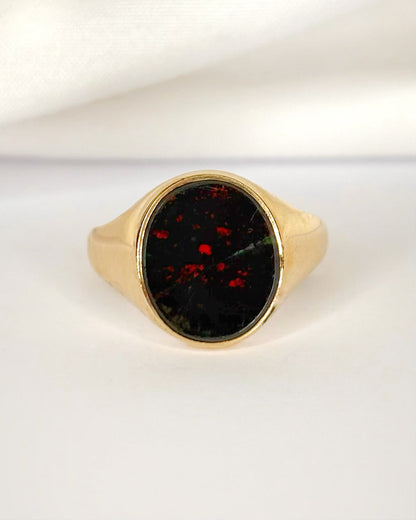 Bague Chevalière Jaspe Sanguin "Marien" - Elliade Paris