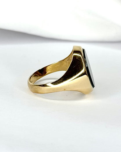Bague Chevalière Jaspe Sanguin "Philomène" - Elliade Paris