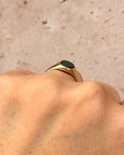 Bague Chevalière Jaspe Sanguin "Simon" - Elliade Paris
