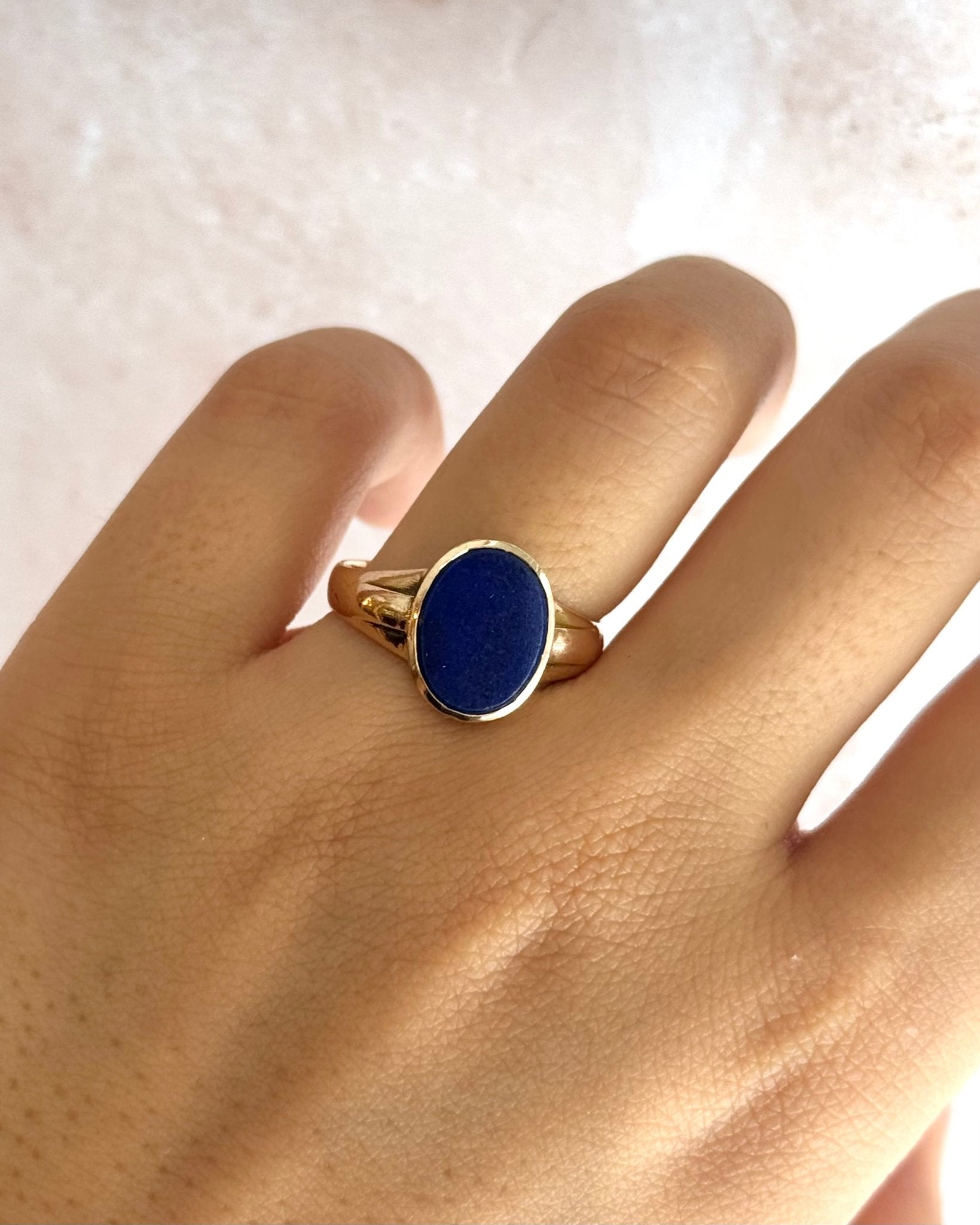 Bague Chevalière Lapis-Lazuli "Priscille" - Elliade Paris