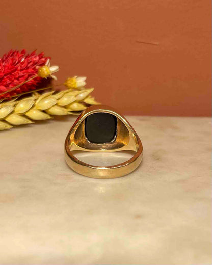 Bague Chevalière Onyx &quot;Ainsley&quot; - Elliade Paris
