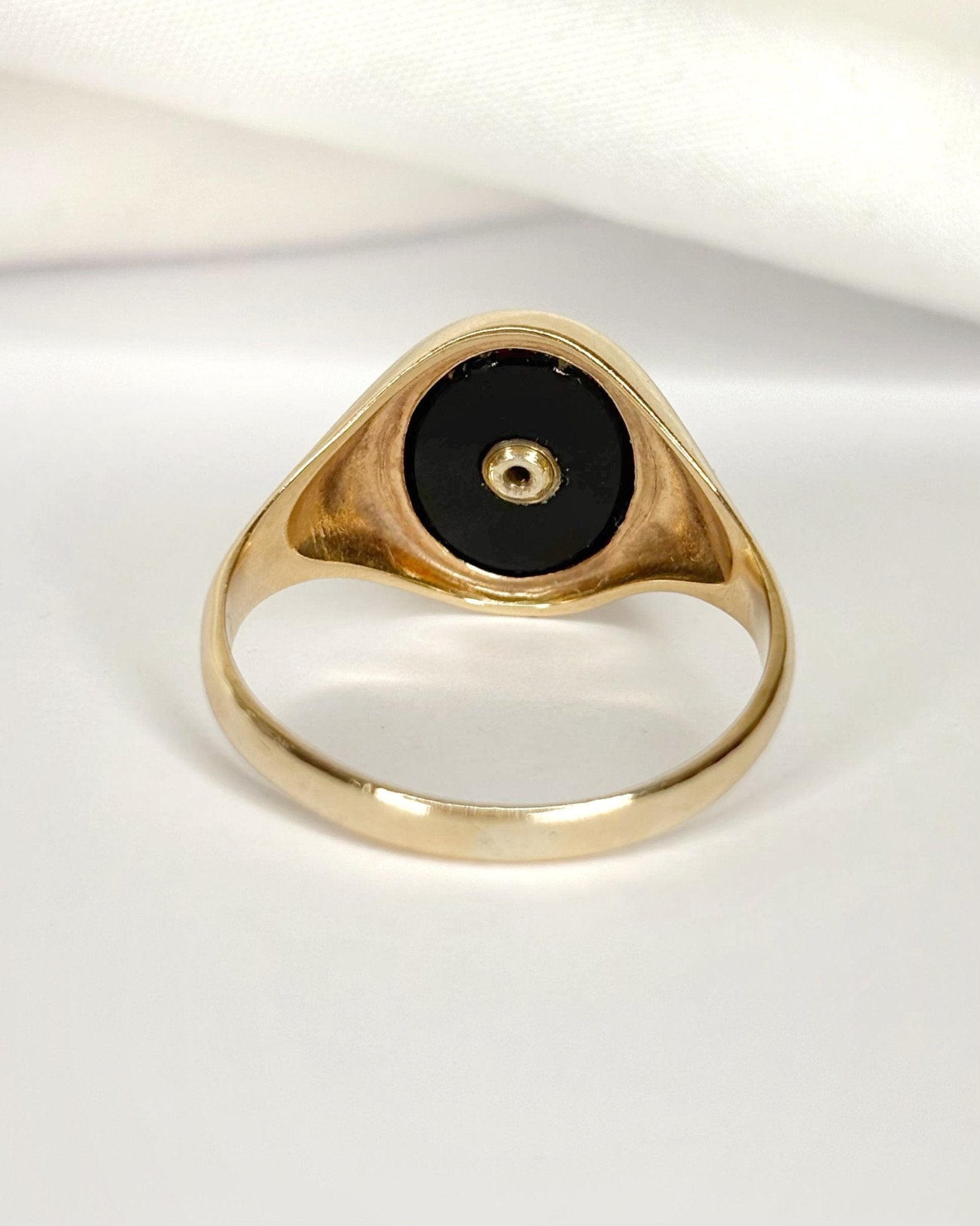 Bague Chevalière Onyx &amp; Diamant "Joe" - Elliade Paris