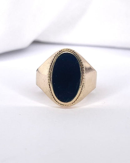 Bague Chevalière Onyx &amp; Or 5,3g "Romane" - Elliade Paris