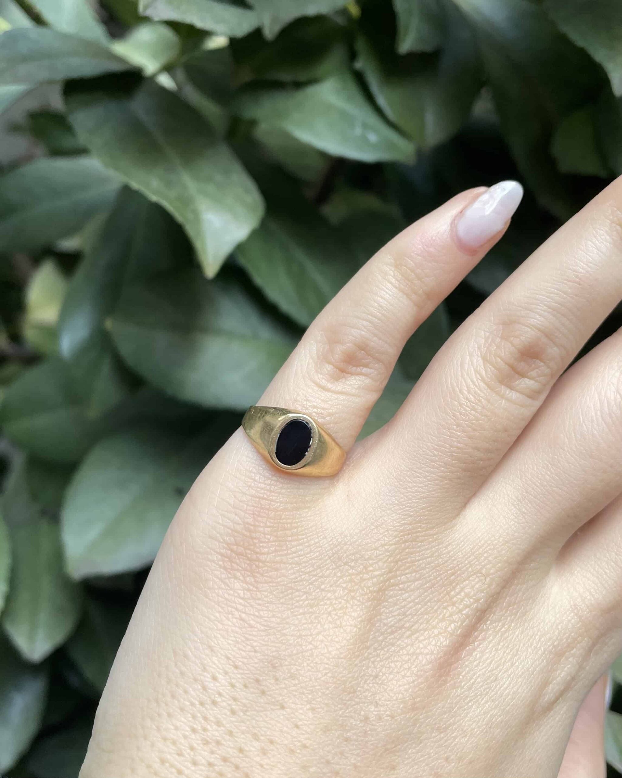Chevalière vintage Onyx  &quot;Nally&quot;