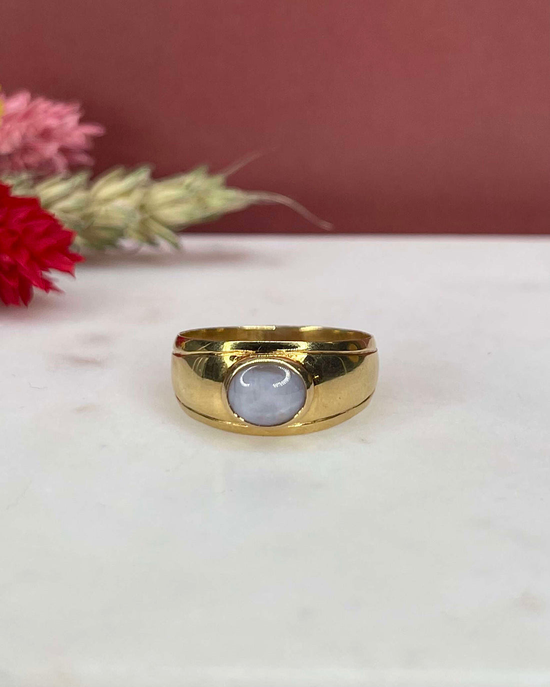 Bague Chevalière Jonc Saphir Étoilé 2.15 carats "Sophie"