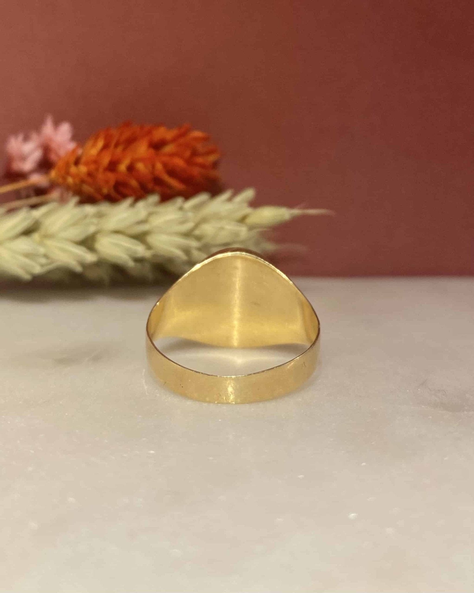 Bague Chevalière Vintage Onyx &amp; Diamant "Ralph" - Elliade Paris
