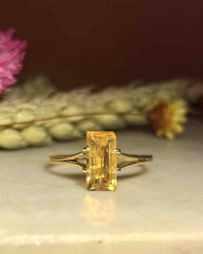 Bague citrine 1 carat cocktail &quot;Morgane&quot; - Elliade Paris