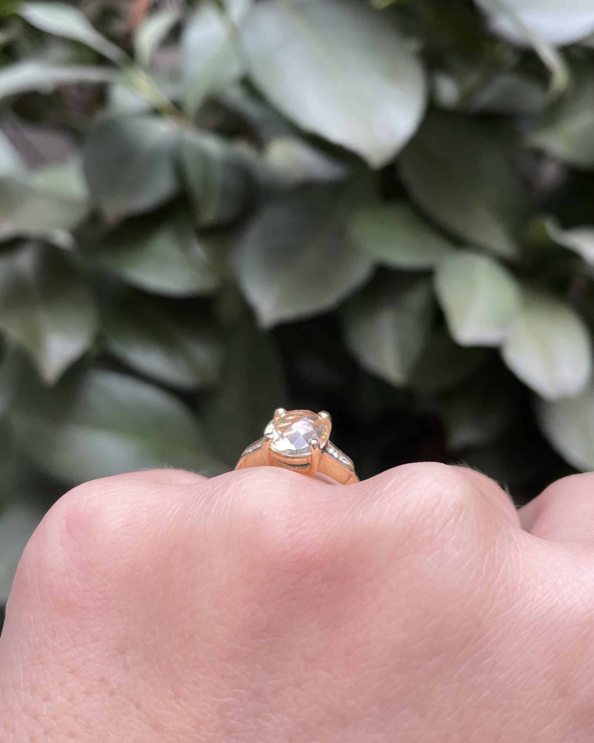 "Livya" 2.15 Carat Citrine and Diamond Trilogy Ring