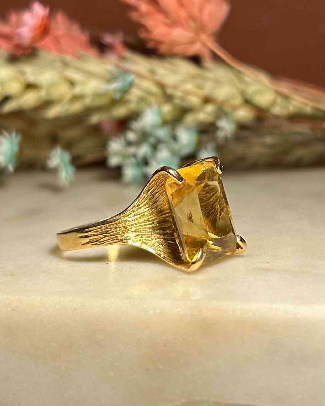 Bague citrine cocktail "Noémie"