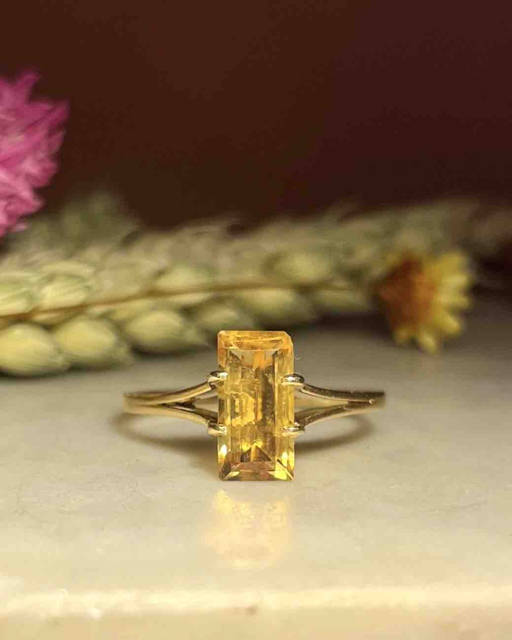 Bague citrine 1 carat cocktail &quot;Morgane&quot;