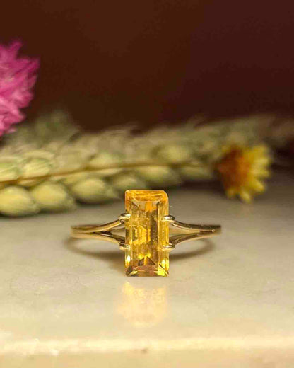Bague citrine 1 carat cocktail &quot;Morgane&quot;