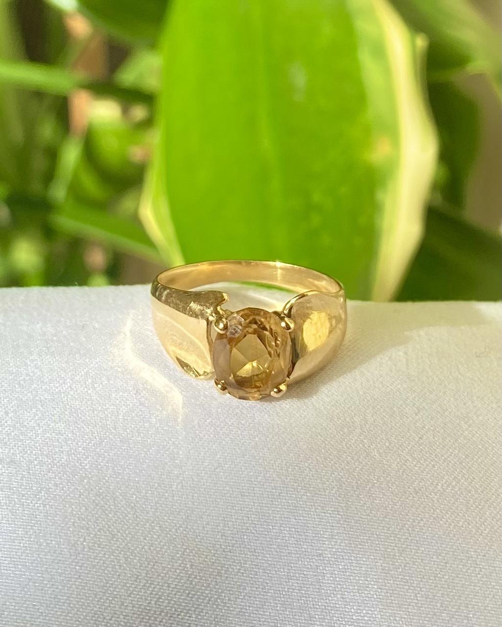 Bague vintage citrine &quot;Taïs&quot;