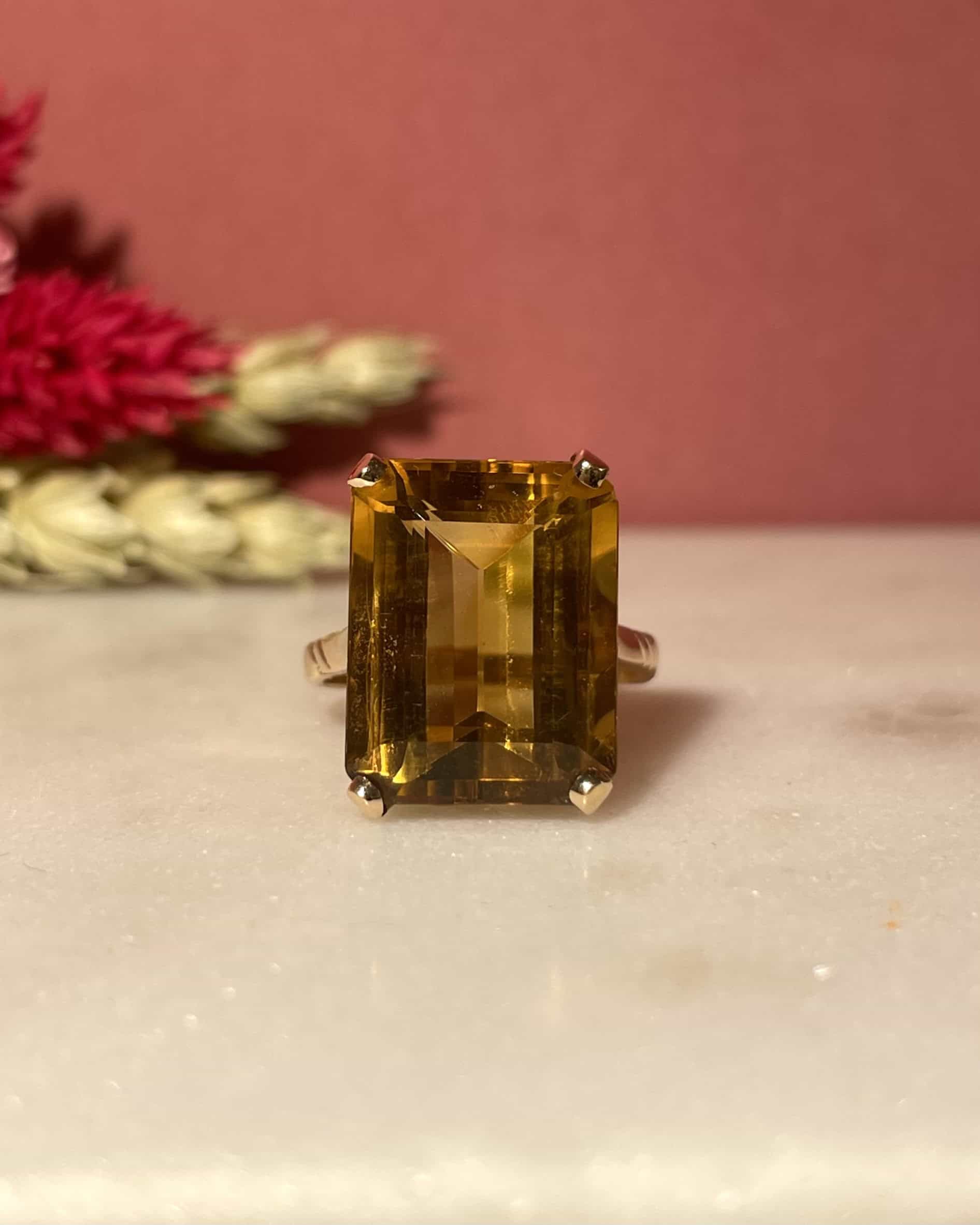 Anillo de cóctel "Sacha" de citrino de 10,40 quilates