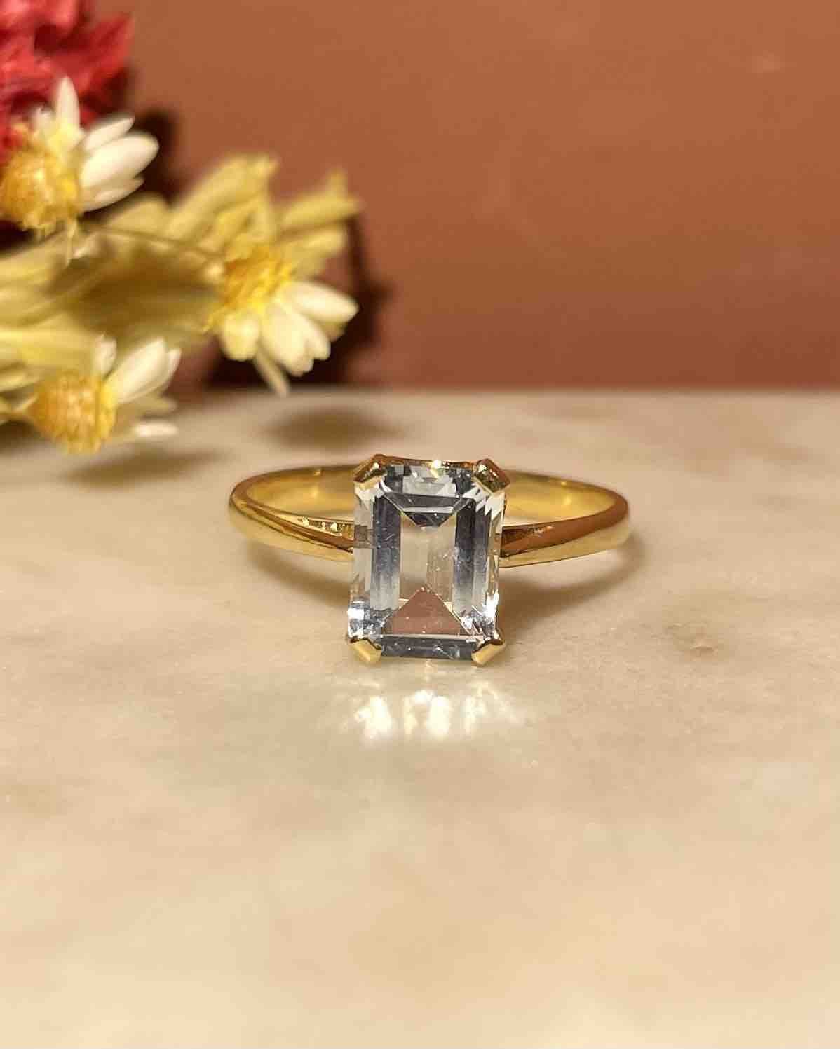 Bague Cocktail Aigue - Marine 1.50 Carat &quot;Gloria&quot; - Elliade Paris