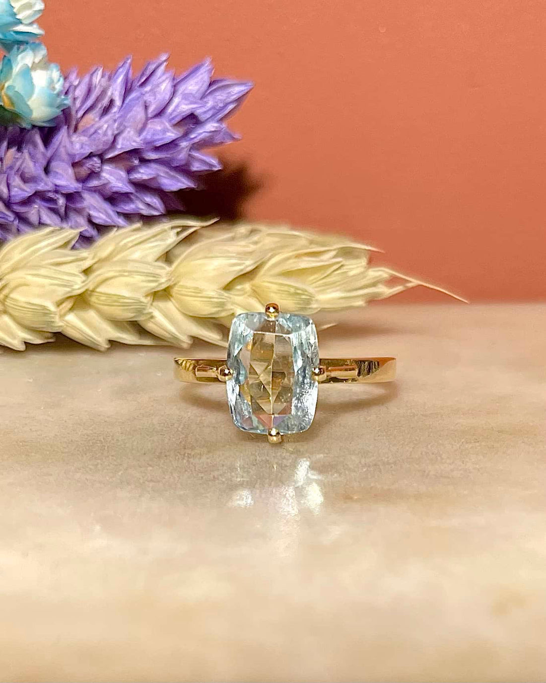 Bague Cocktail Aigue - Marine 1.70 Carat &quot;Agatha&quot; - Elliade Paris
