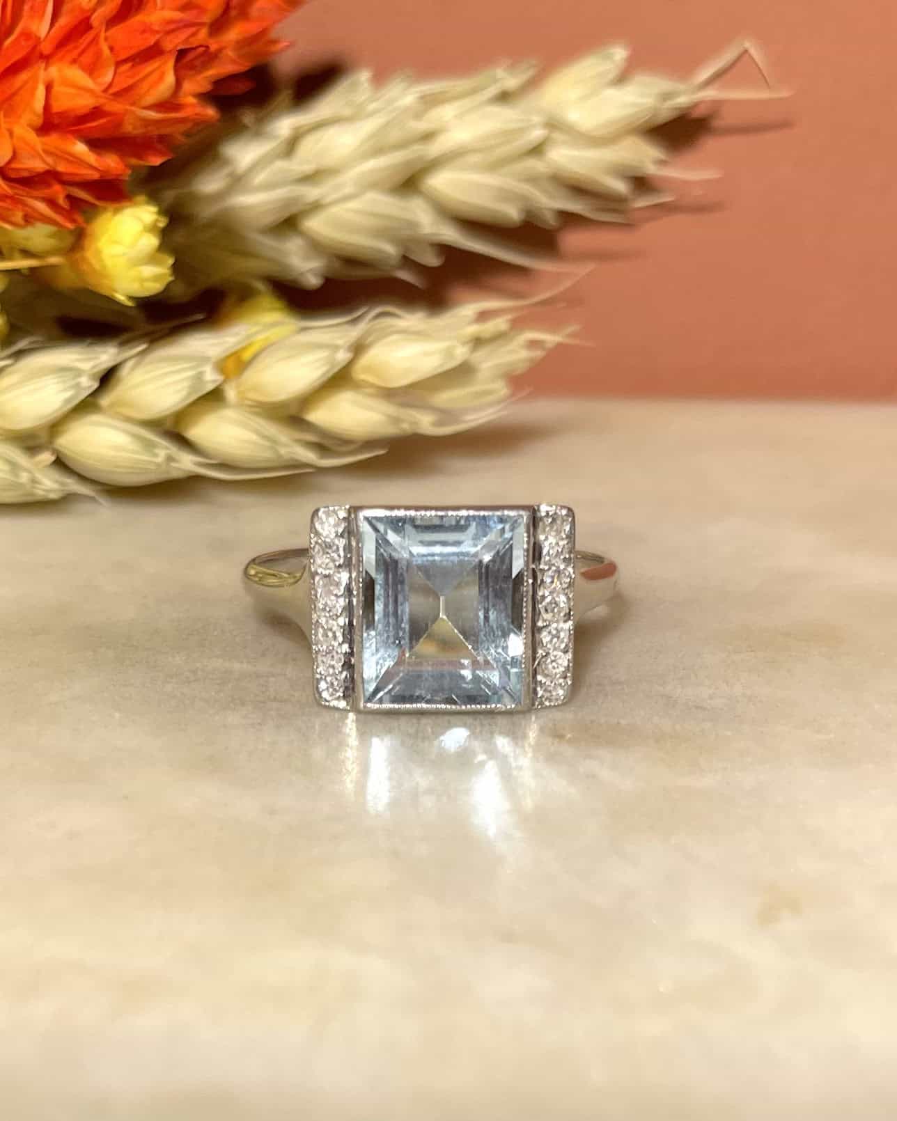 Bague Cocktail Aigue - Marine 2.10 carats "Aglaé" - Elliade Paris