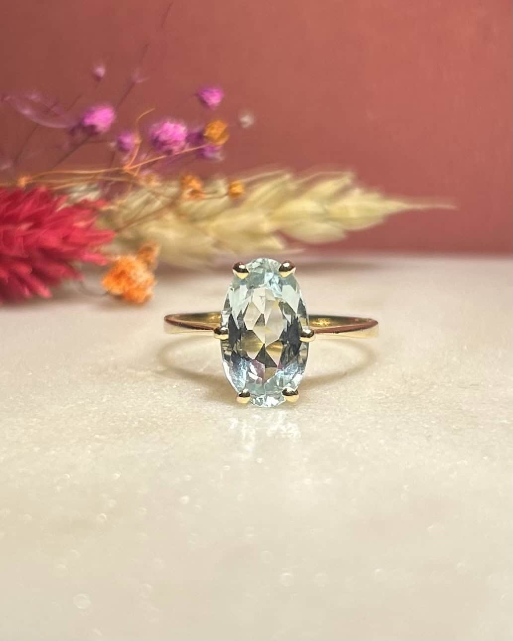 Bague Cocktail Aigue - Marine 2.40 Carats &quot;Mirine&quot; - Elliade Paris
