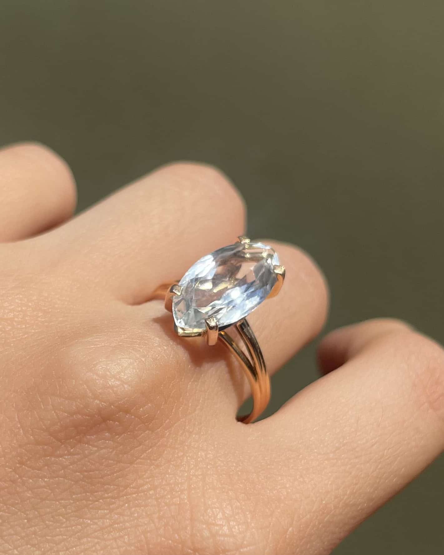 Bague Cocktail Aigue - Marine 2.90 carats "Riju" - Elliade Paris