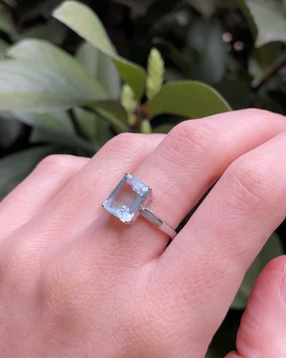 Bague Cocktail Aigue - Marine 3 carats &quot;Lysandre&quot; - Elliade Paris