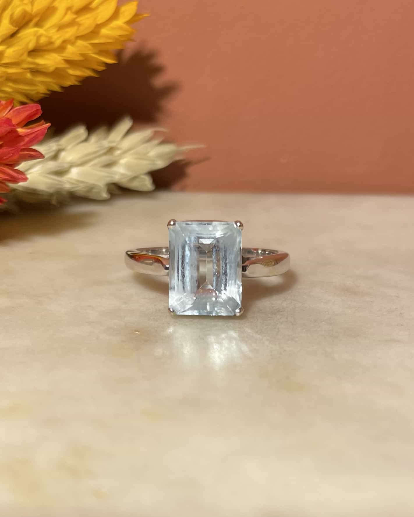 Bague Cocktail Aigue - Marine 3 carats &quot;Lysandre&quot; - Elliade Paris