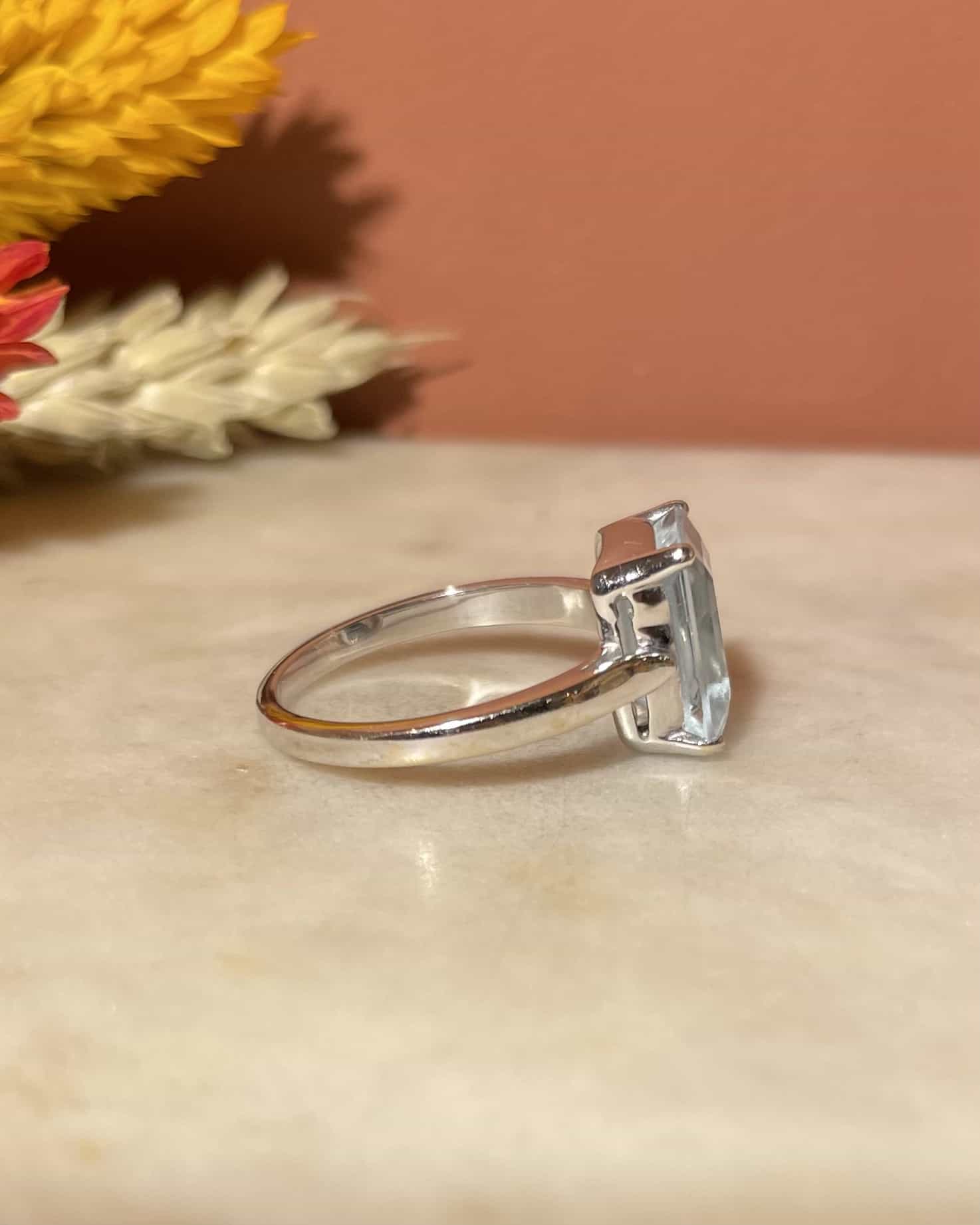 Bague Cocktail Aigue - Marine 3 carats &quot;Lysandre&quot; - Elliade Paris