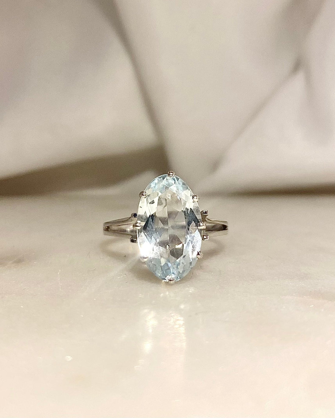 Bague Cocktail Aigue - Marine 3.40 carats &quot;Awa&quot; - Elliade Paris