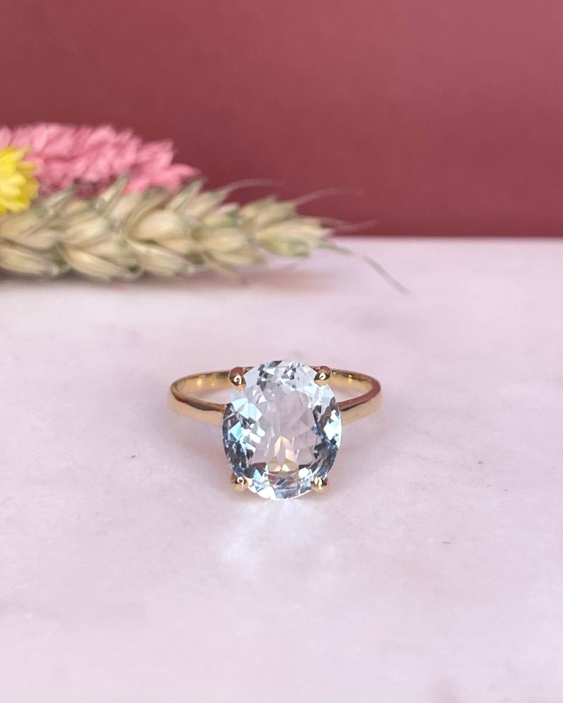 Bague Cocktail Aigue - Marine 3.40 Carats &quot;Oceana&quot; - Elliade Paris
