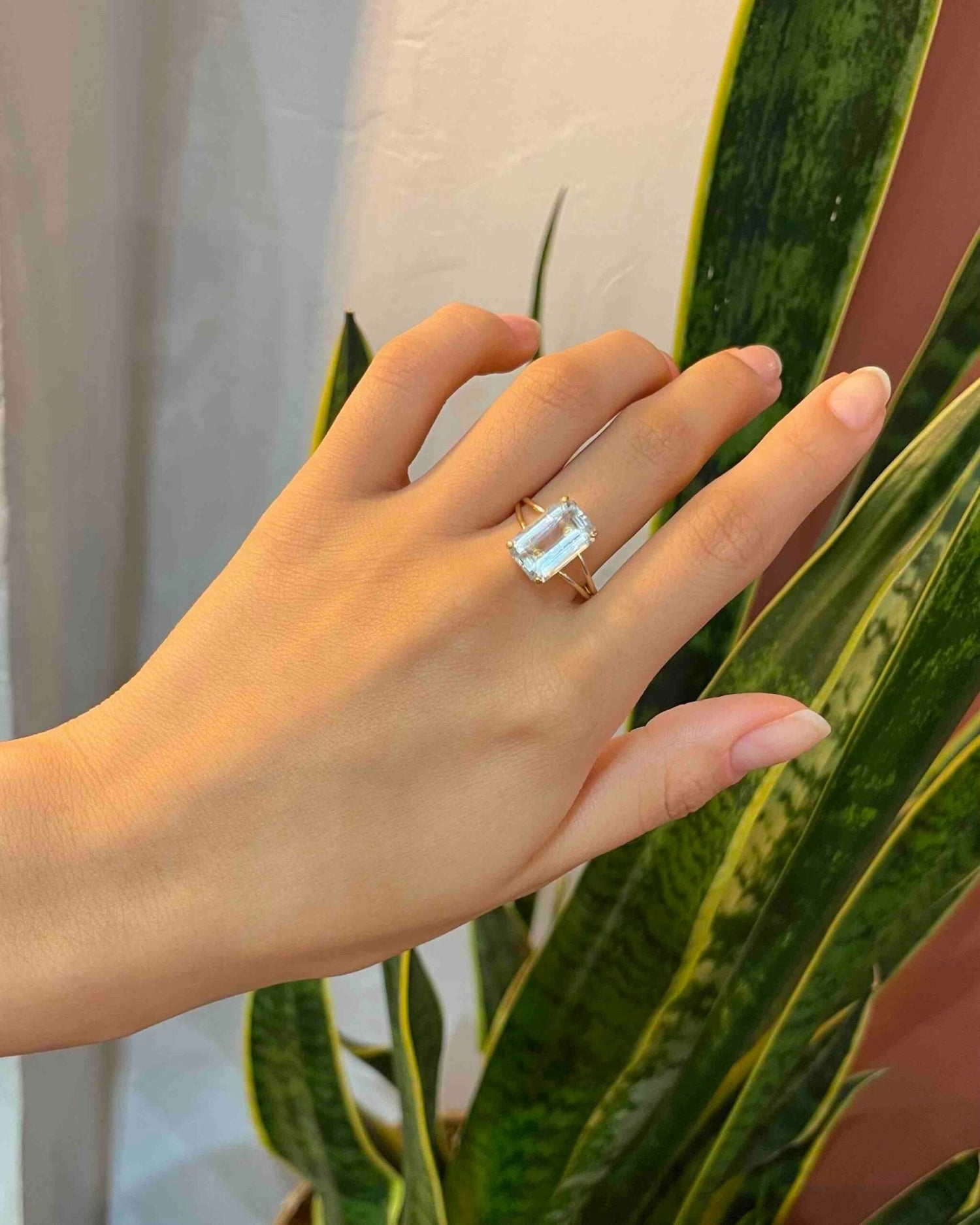 Bague Cocktail Aigue - Marine 3.50 Carats &quot;Angel&quot; - Elliade Paris