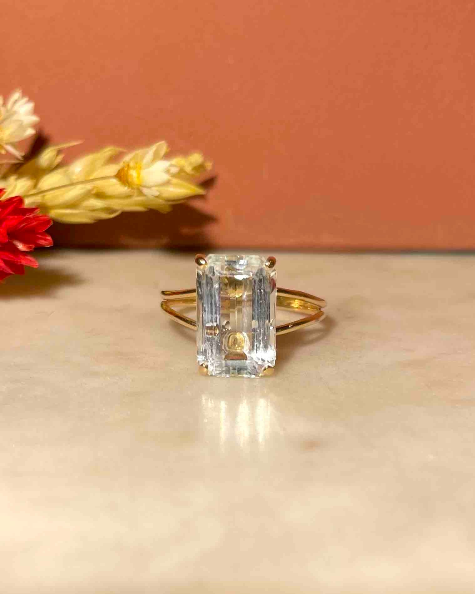 Bague Cocktail Aigue - Marine 3.50 Carats "Angel" - Elliade Paris
