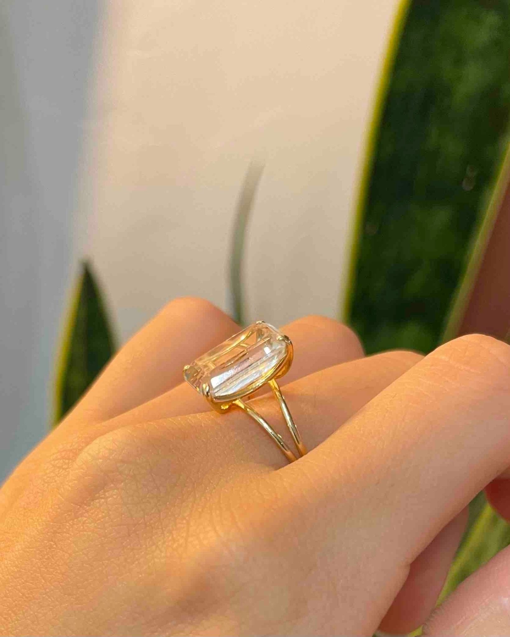 Bague Cocktail Aigue - Marine 3.50 Carats &quot;Angel&quot; - Elliade Paris