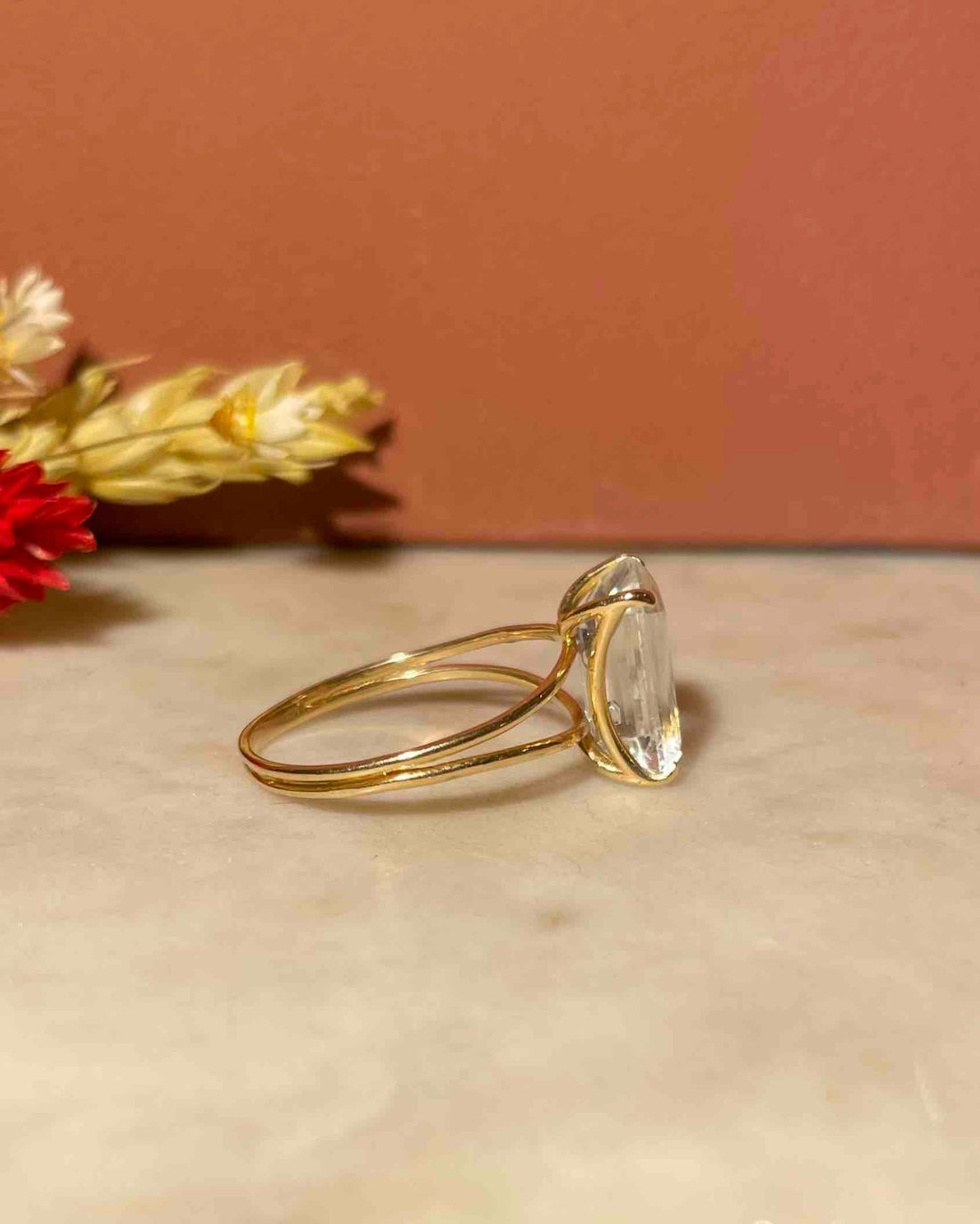 Bague Cocktail Aigue - Marine 3.50 Carats &quot;Angel&quot; - Elliade Paris