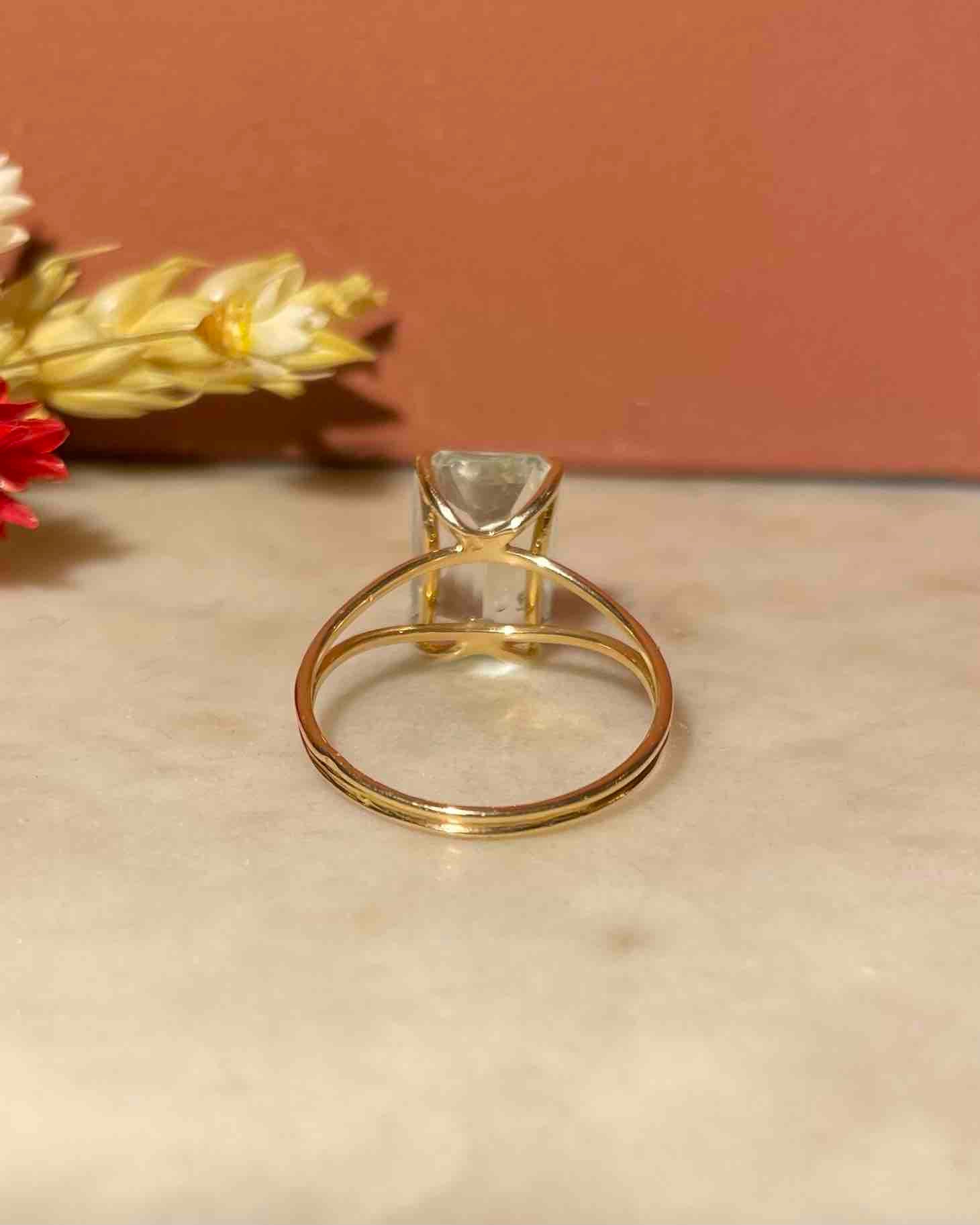 Bague Cocktail Aigue - Marine 3.50 Carats &quot;Angel&quot; - Elliade Paris