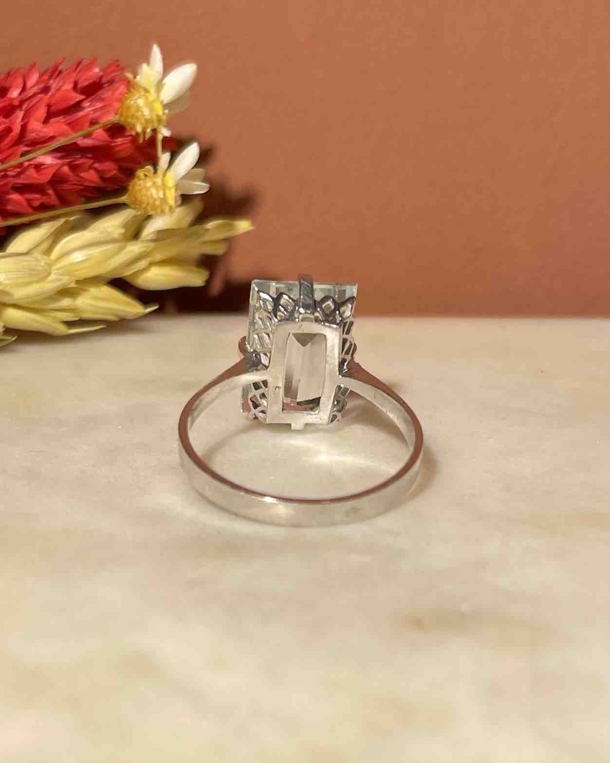 Bague Cocktail Aigue - Marine 3.50 carats "Christina" - Elliade Paris