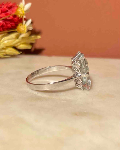 Bague Cocktail Aigue - Marine 3.50 carats &quot;Christina&quot; - Elliade Paris