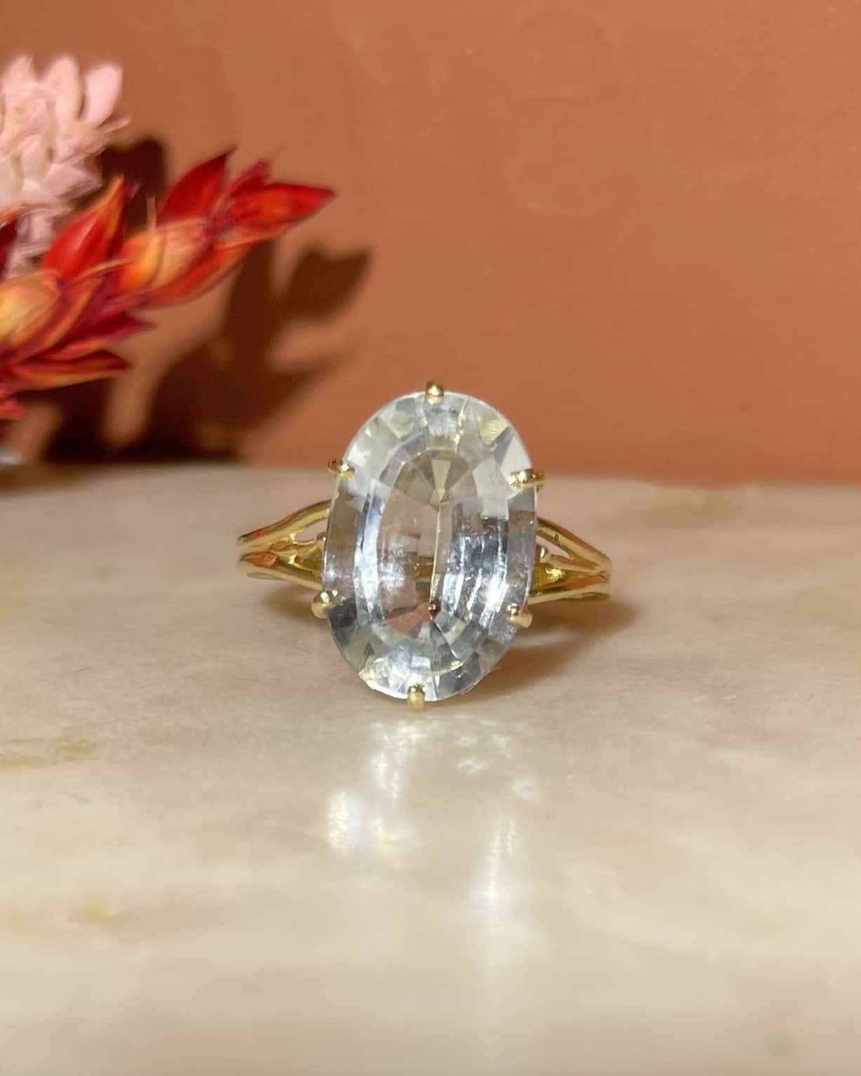 Bague Cocktail Aigue - Marine 3.50 Carats &quot;Lévon&quot; - Elliade Paris