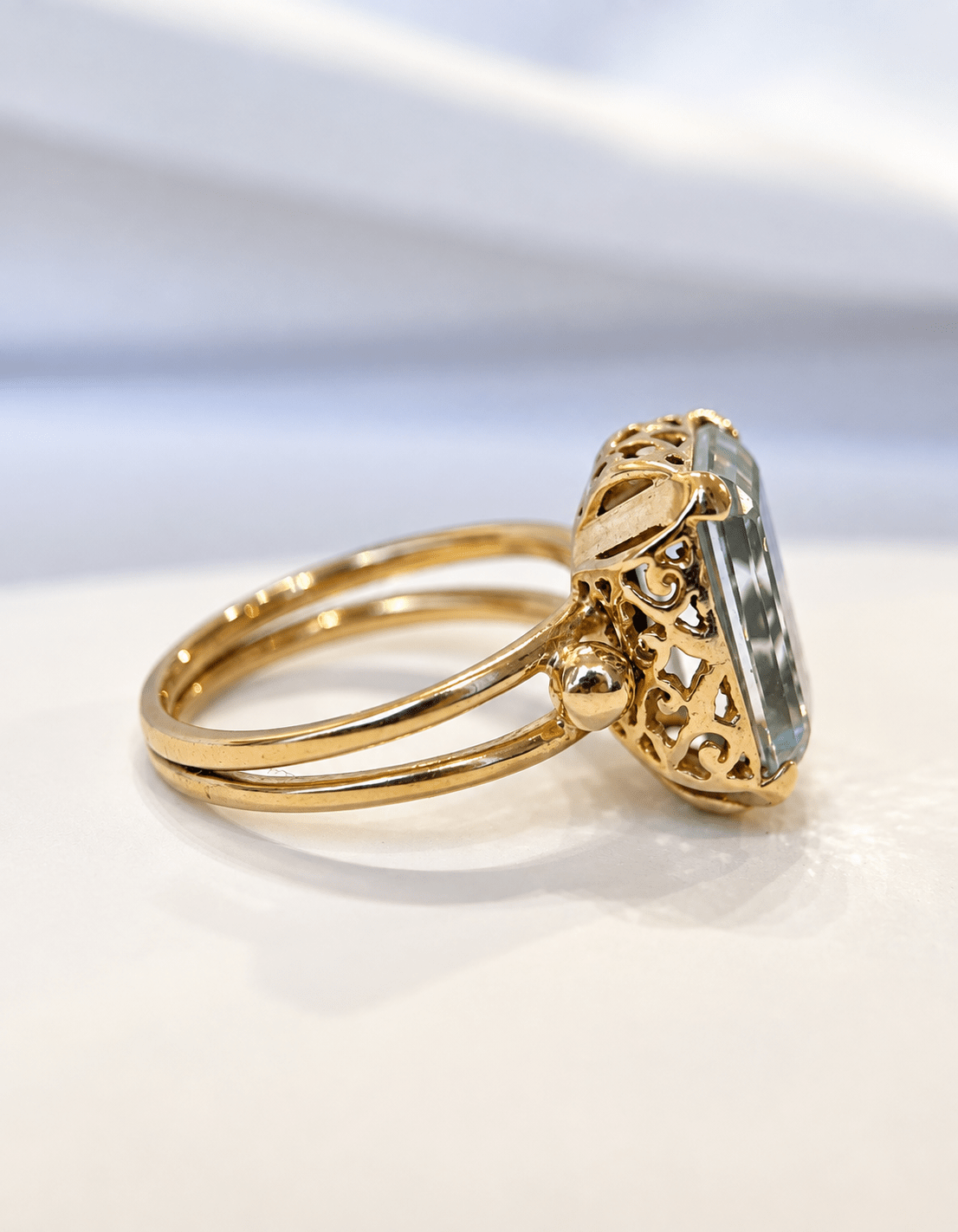 Bague Cocktail Aigue-Marine 3.55 carats 4,57g "Clara" - Elliade Paris