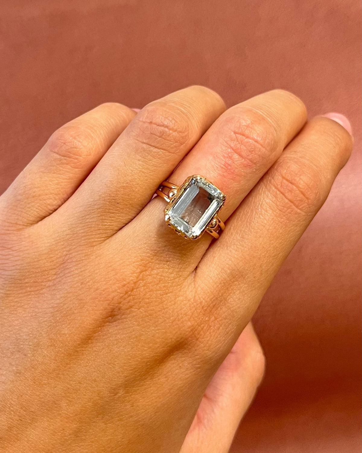 Bague Cocktail Aigue-Marine 3.55 carats 4,57g "Clara" - Elliade Paris