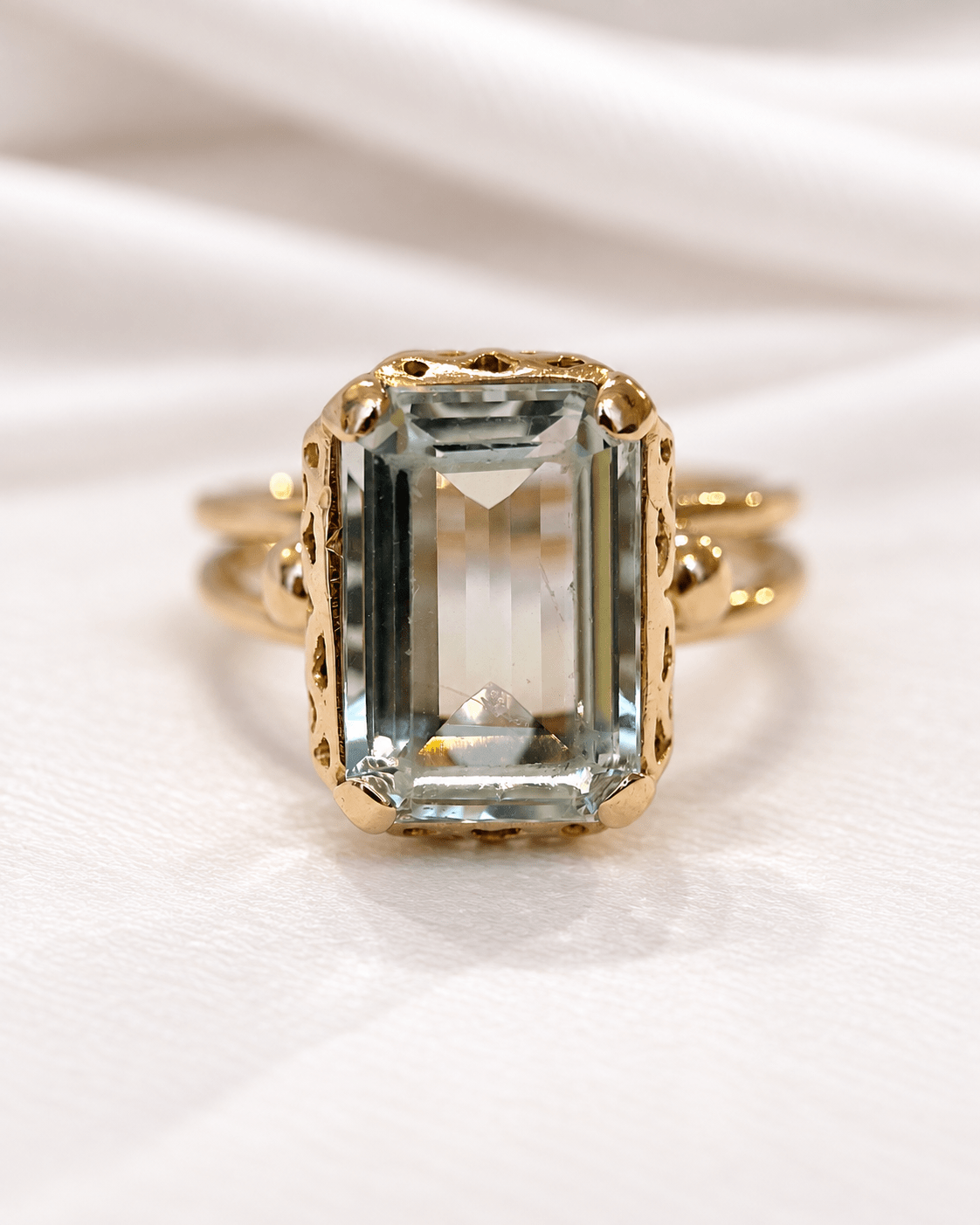 Bague Cocktail Aigue-Marine 3.55 carats 4,57g "Clara" - Elliade Paris