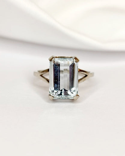 Bague Cocktail Aigue - Marine 4.10 carats "Lena" - Elliade Paris